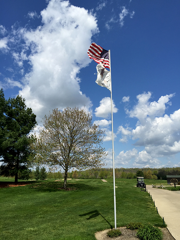 greens and flag